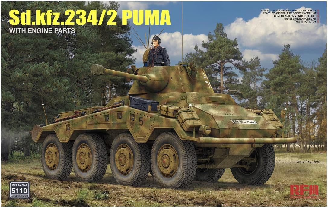Rye Field Model 1/35 Sd.Kfz.234/2 Puma w/Engine 5110